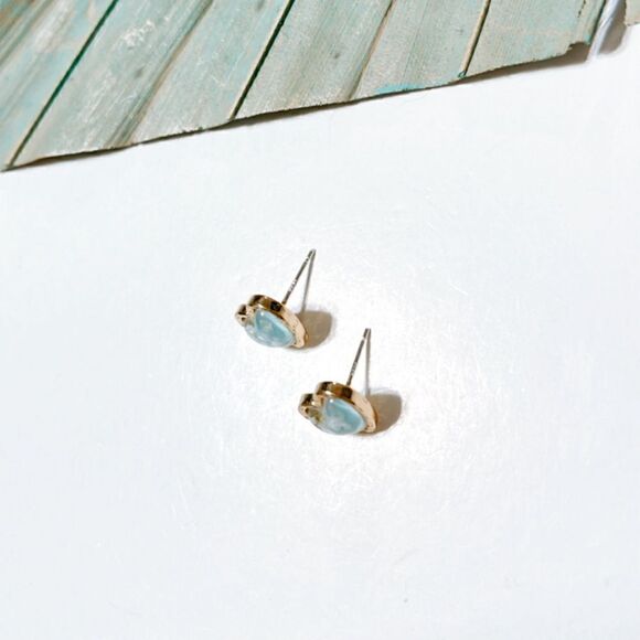 Blue crystal heart earrings #255 - Picture 3 of 4